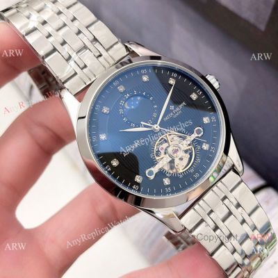 Clone Patek Philippe Geneve Men Watch Stainless Steel Black Face